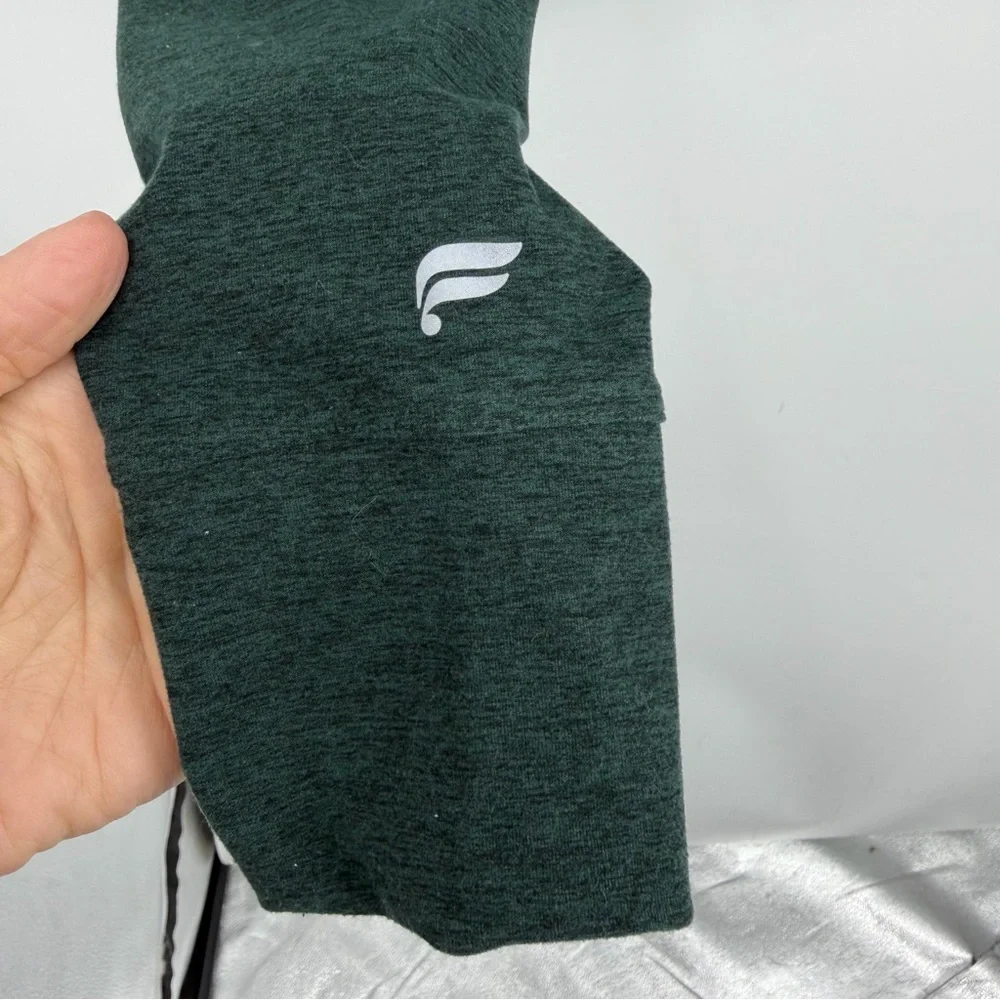 Fabletics Cloud Jersey cropped hoodie everpine heather green‎ sz M